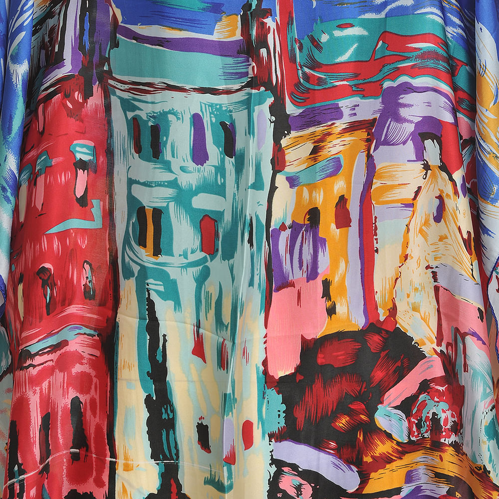 Poncho colorat din vascoza - 1 | YEO