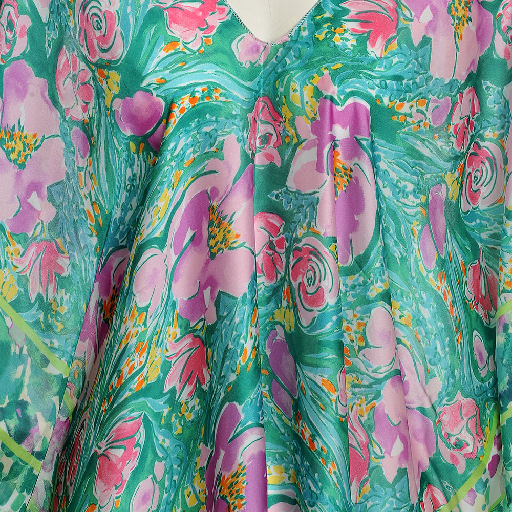 Poncho cu flori mov - 1 | YEO