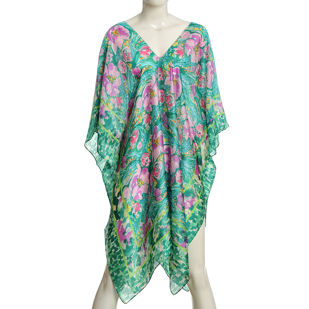 Poncho cu flori mov - 2 | YEO