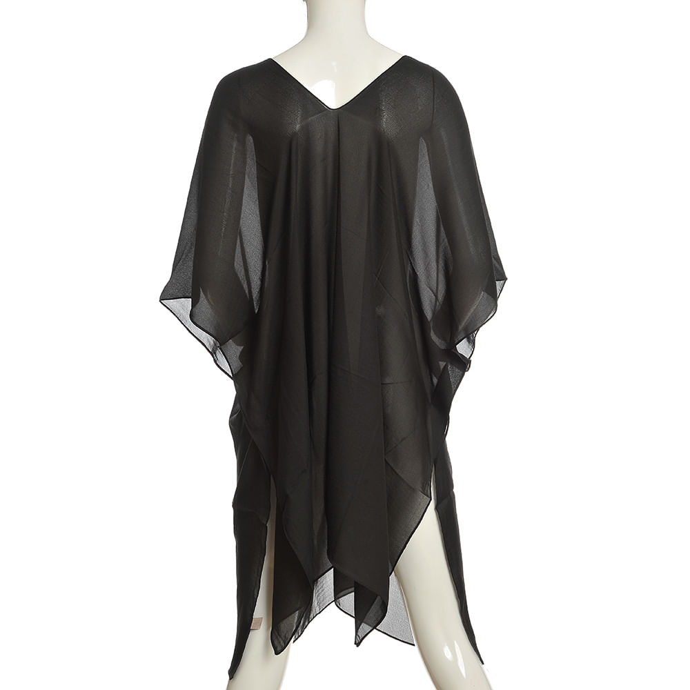 Poncho negru din vascoza - 2 | YEO