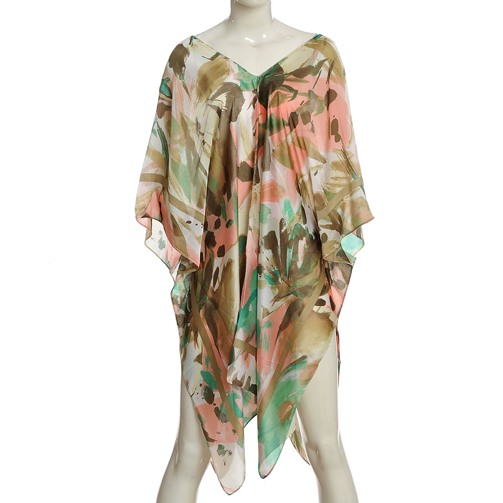 Poncho multicolor din vascoza - 2 | YEO