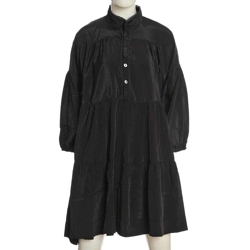Rochie neagra cu maneci lungi