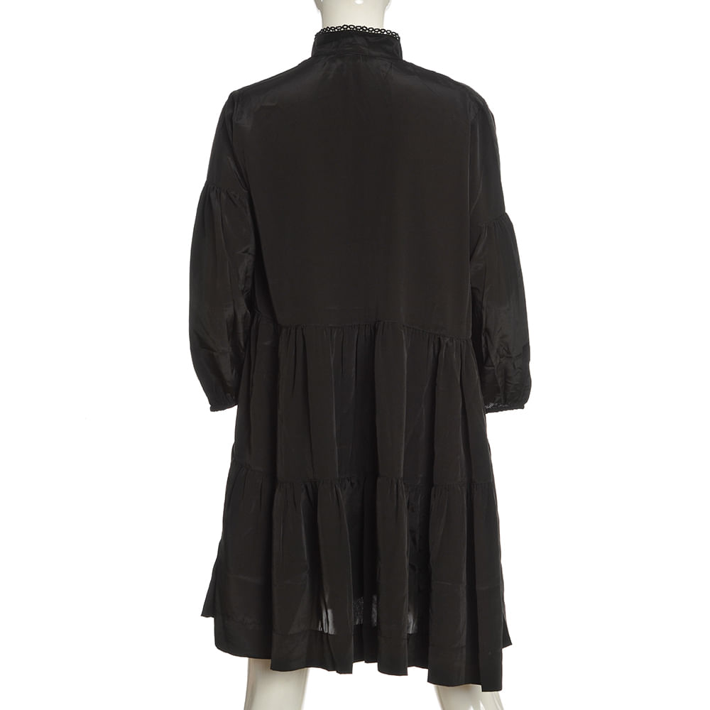 Rochie neagra cu maneci lungi - 2 | YEO