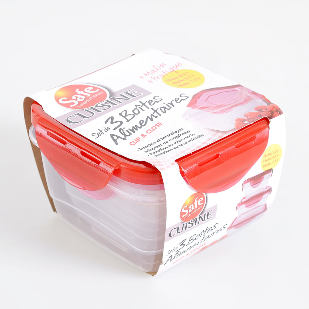 Set 3 caserole alimentare cu inchidere ermetica - 3 | YEO