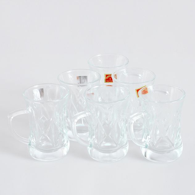 Set 6 cesti din sticla pentru ceai