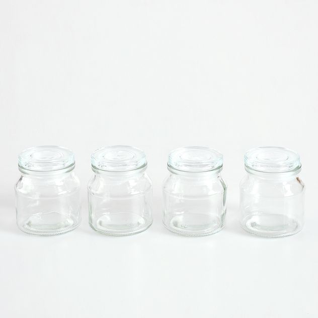 Set 4 mini borcane din sticla