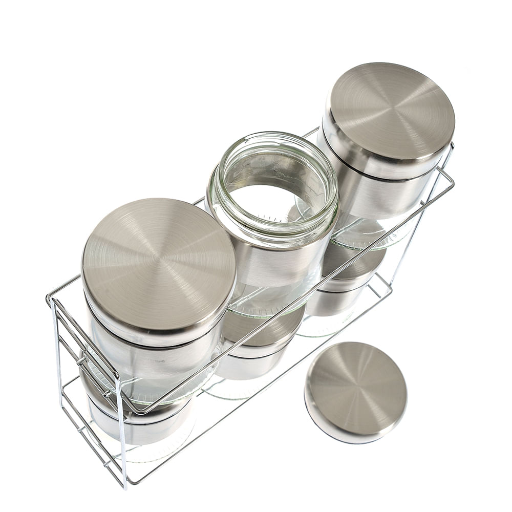 Set 6 borcane cu suport din inox - 2 | YEO
