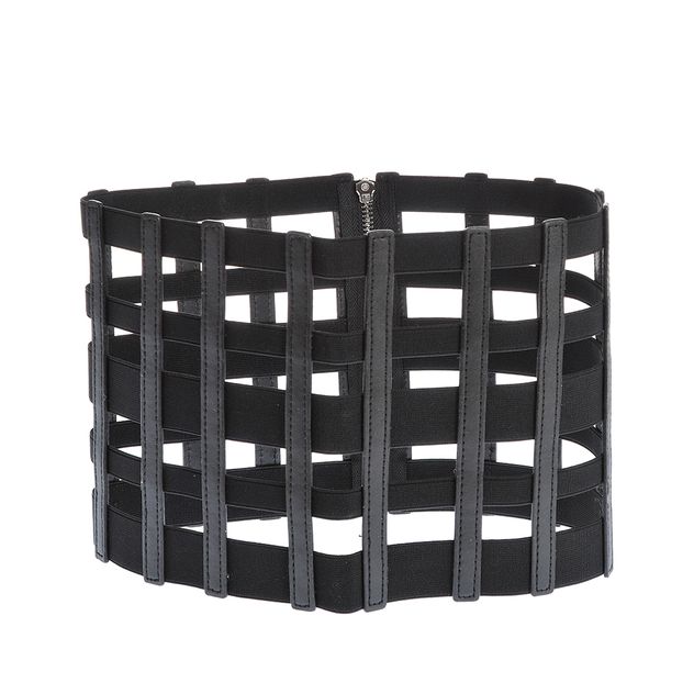 Curea neagra cu benzi elastice si fermoar
