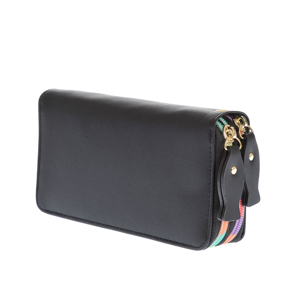 Portofel cu doua compartimente cu fermoare multicolore - 1 | YEO