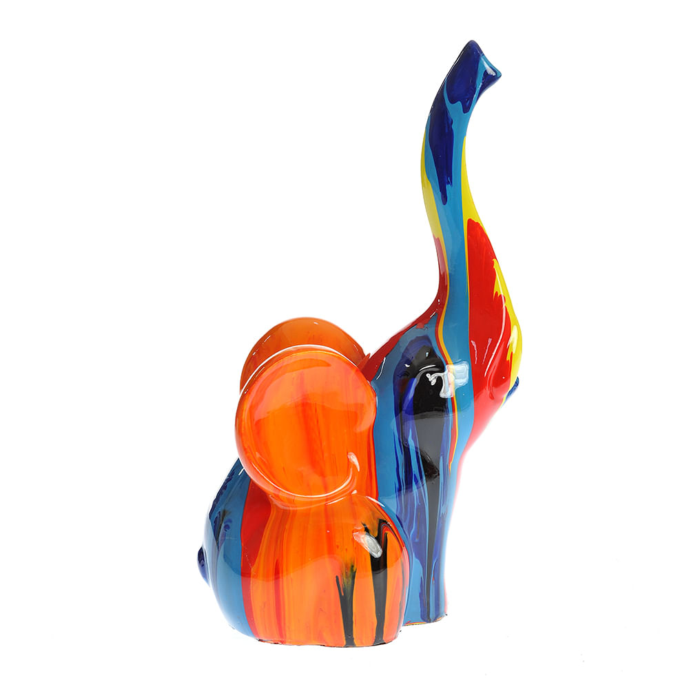 Statueta elefant multicolor 25 cm - 3 | YEO