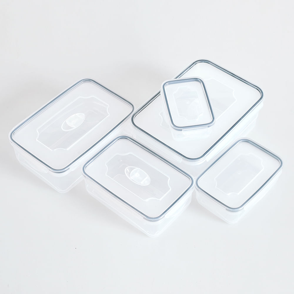 Set 5 caserole alimentare gri - 2 | YEO