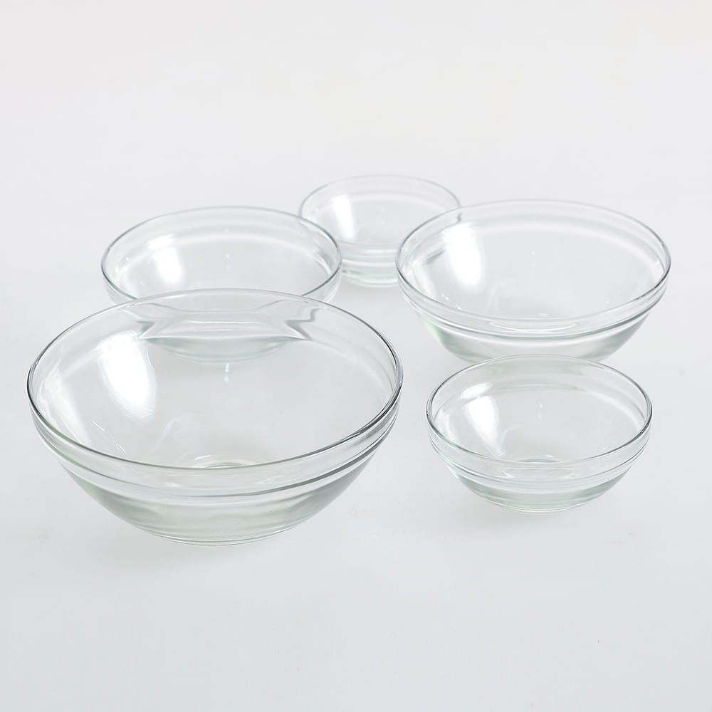 Set 5 caserole alimentare din sticla cu capac rosu - 3 | YEO