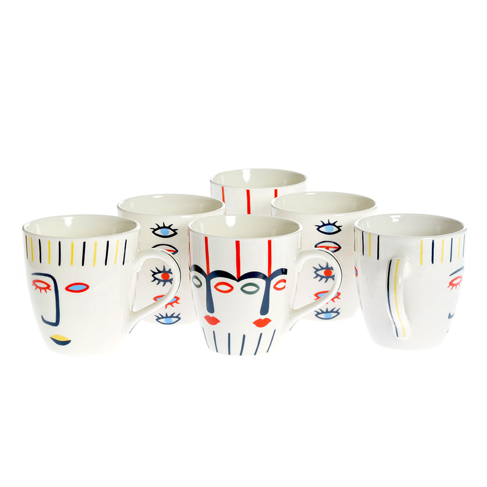 Set 6 cani din ceramica 230 ml - 1 | YEO