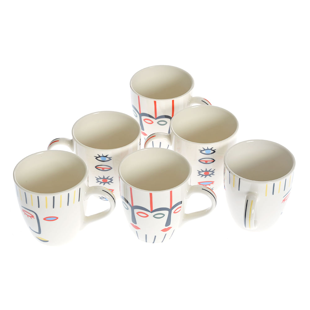 Set 6 cani din ceramica 230 ml - 2 | YEO