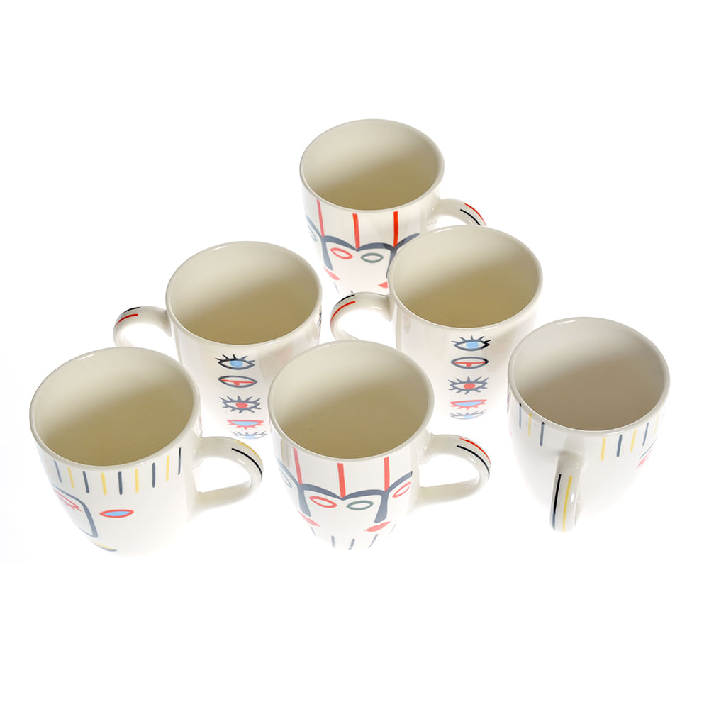 Set 6 cani din ceramica 230 ml - 3 | YEO