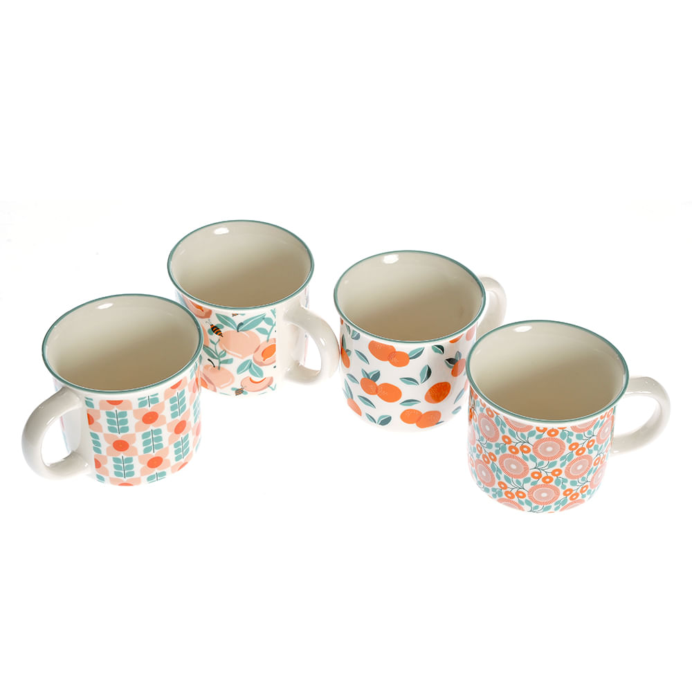 Set 4 cani din ceramica cu fructe - 4 | YEO