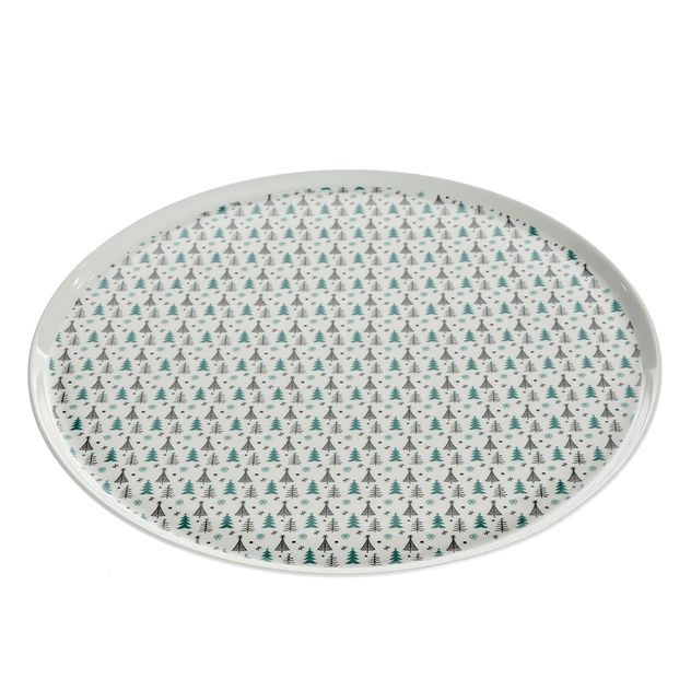 Platou din ceramica cu brazi 35 cm