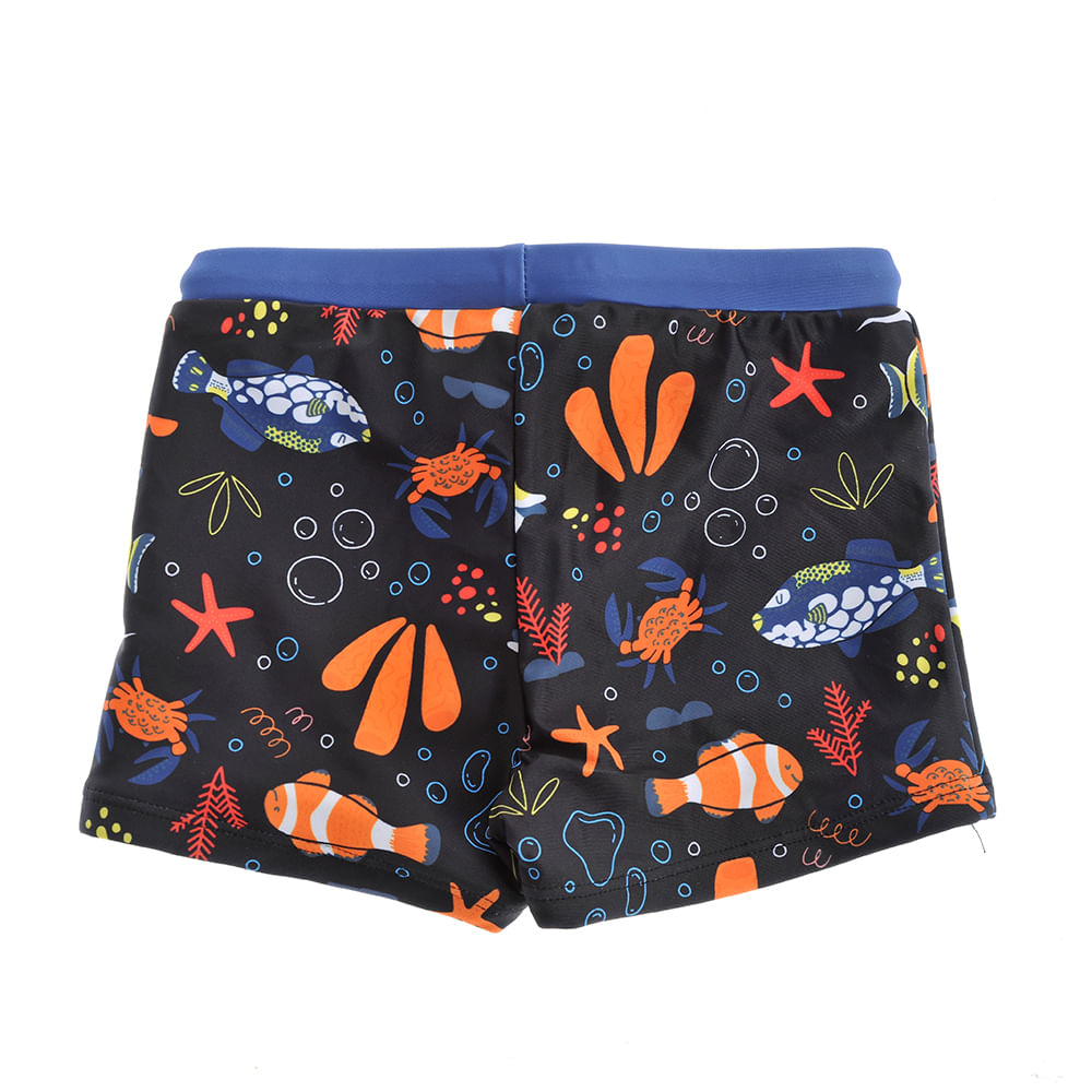 Slip de baie albastrii cu pesti - 2 | YEO