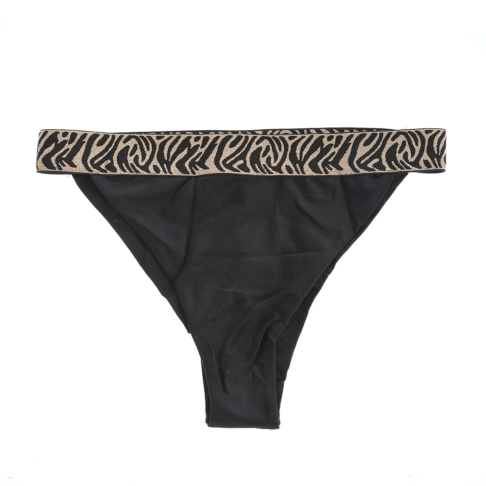 Slip negru de baie cu model animal print - 2 | YEO