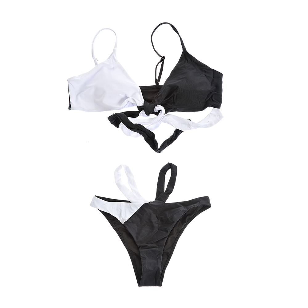 Sutien de baie alb-negru - 2 | YEO