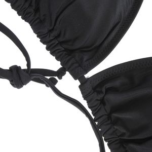 Sutien negru de baie cu snur