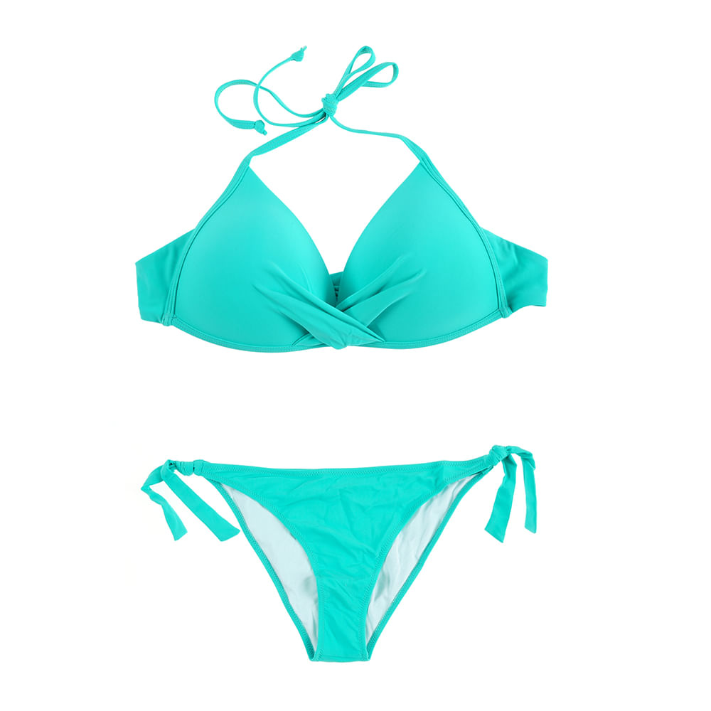 Sutien de baie verde cu snur - 3 | YEO