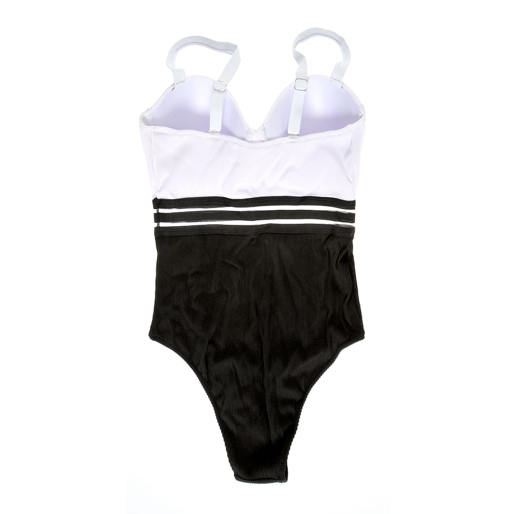 Costum de baie alb-negru - 2 | YEO