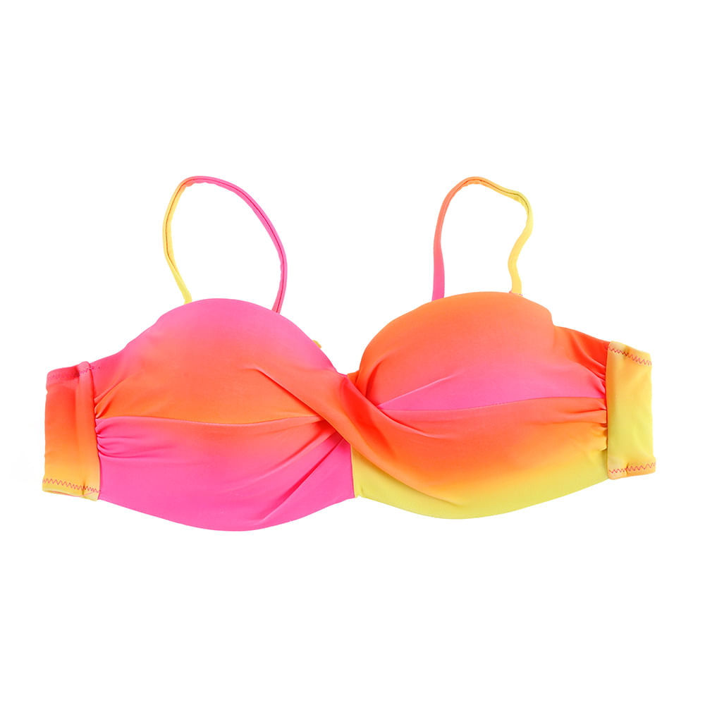 Sutien de baie multicolor cu bretele detasabile