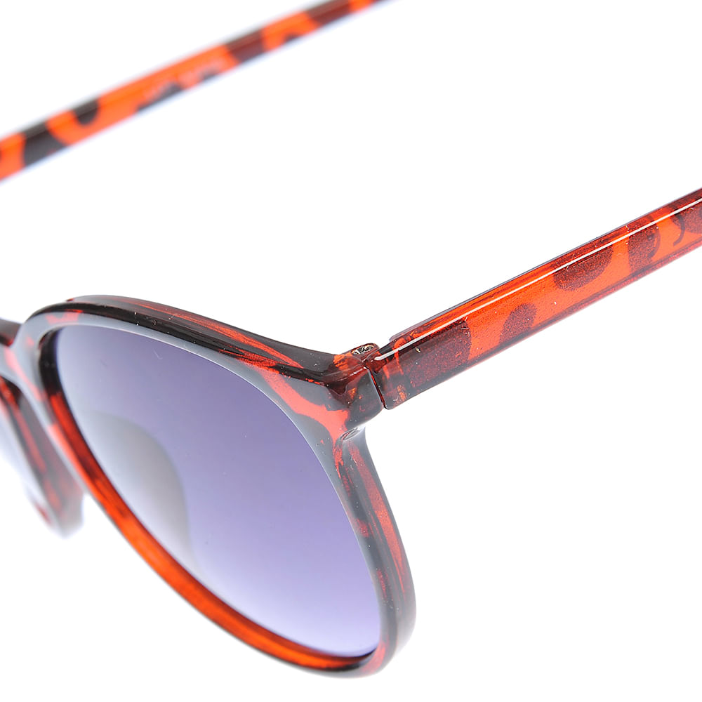 Ochelari de soare cu rama animal print si lentile albastre - 2 | YEO