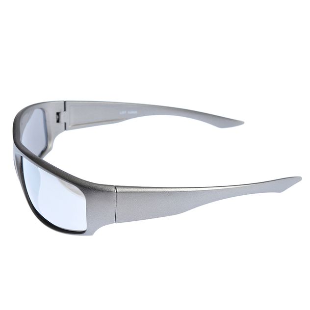 Ochelari de soare argintii cu lentile bleu
