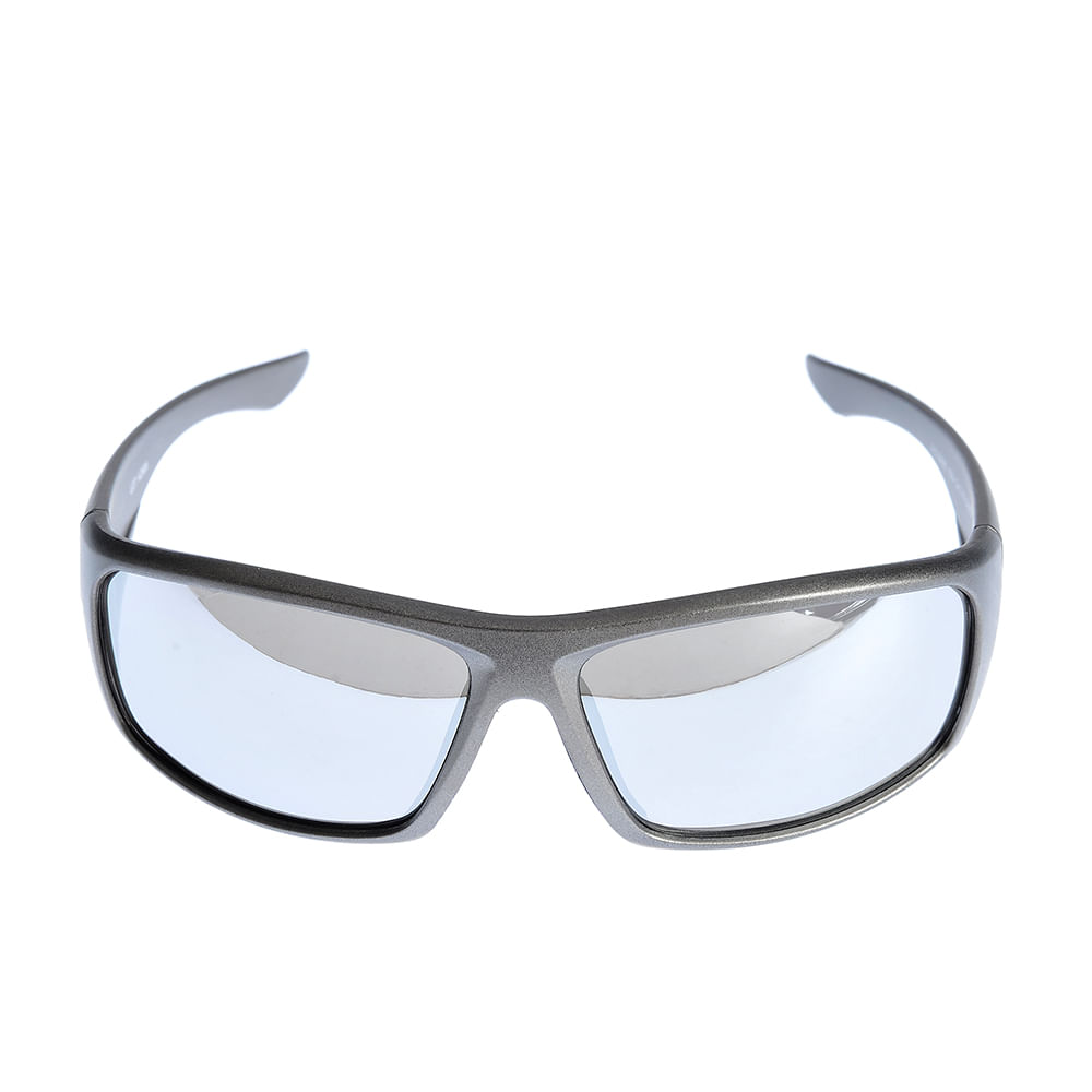 Ochelari de soare argintii cu lentile bleu - 3 | YEO