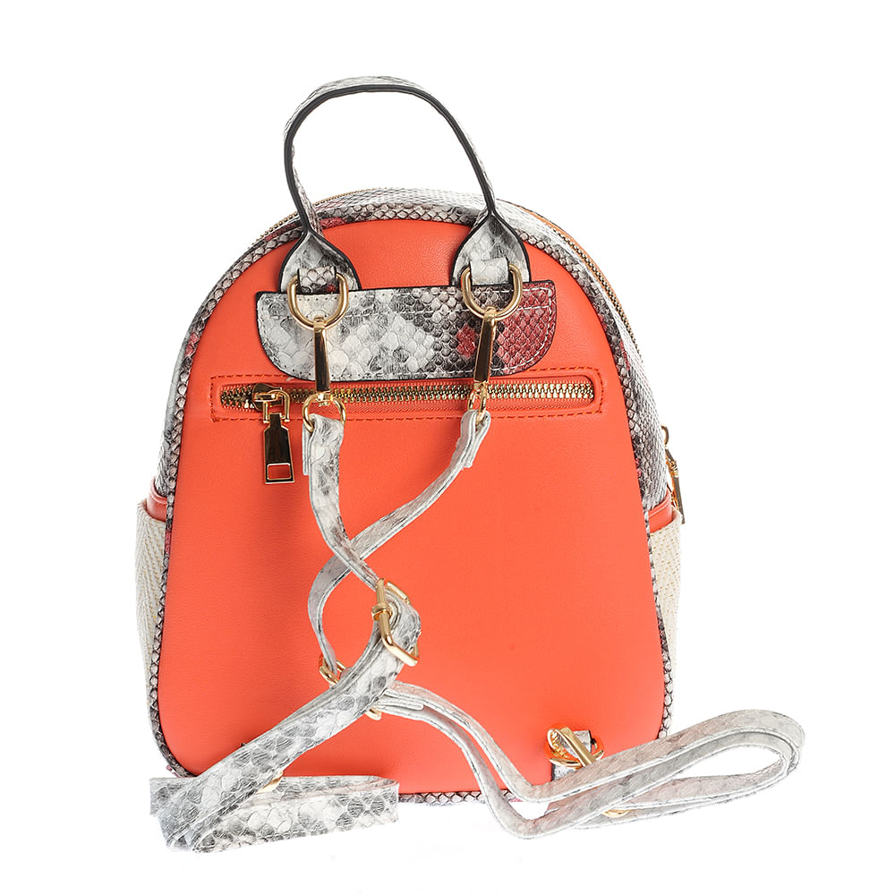 Rucsac portocaliu cu model animal print - 2 | YEO