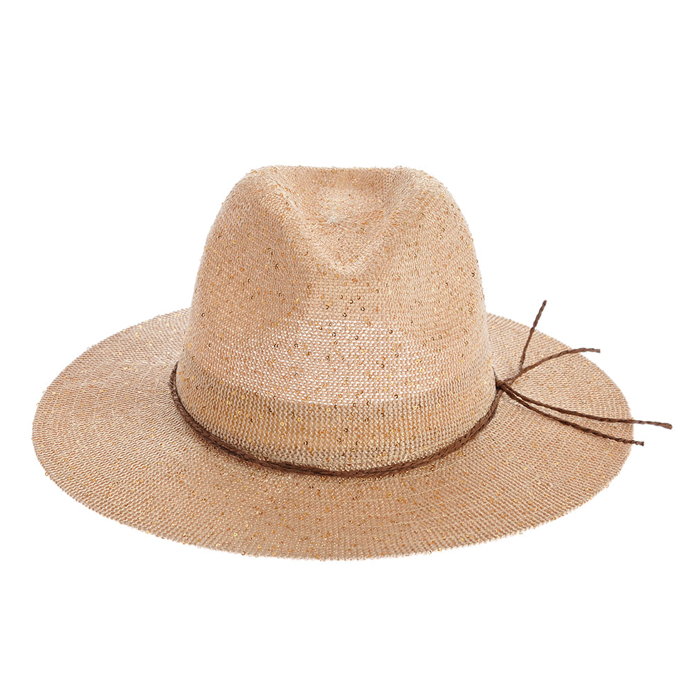 Palarie bej cu accesoriu maro