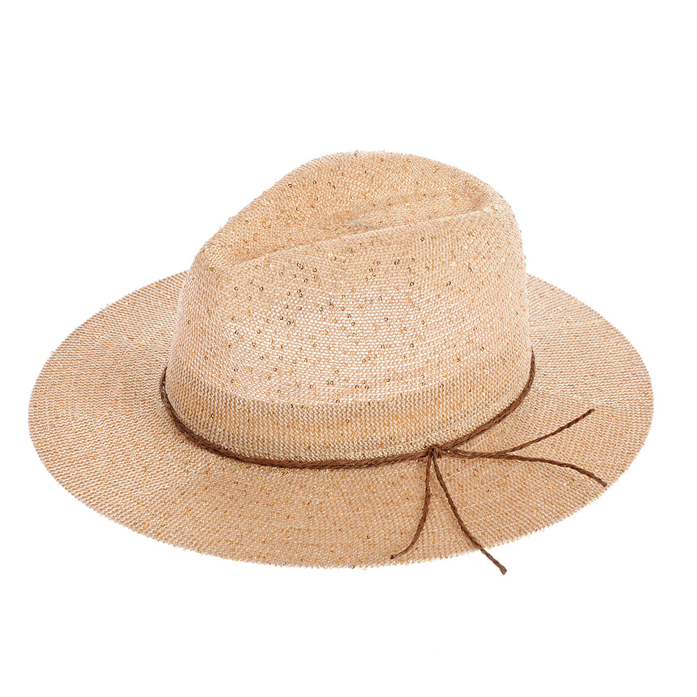 Palarie bej cu accesoriu maro - 1 | YEO