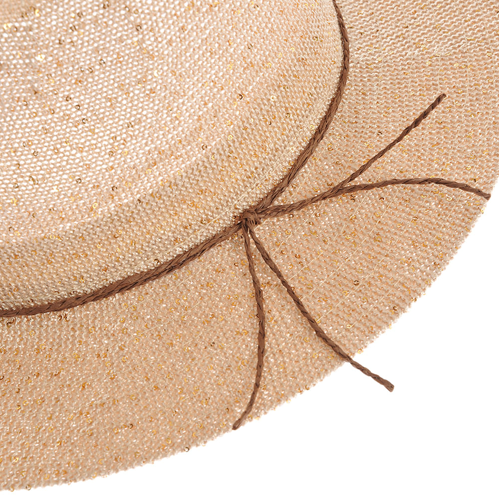 Palarie bej cu accesoriu maro - 3 | YEO