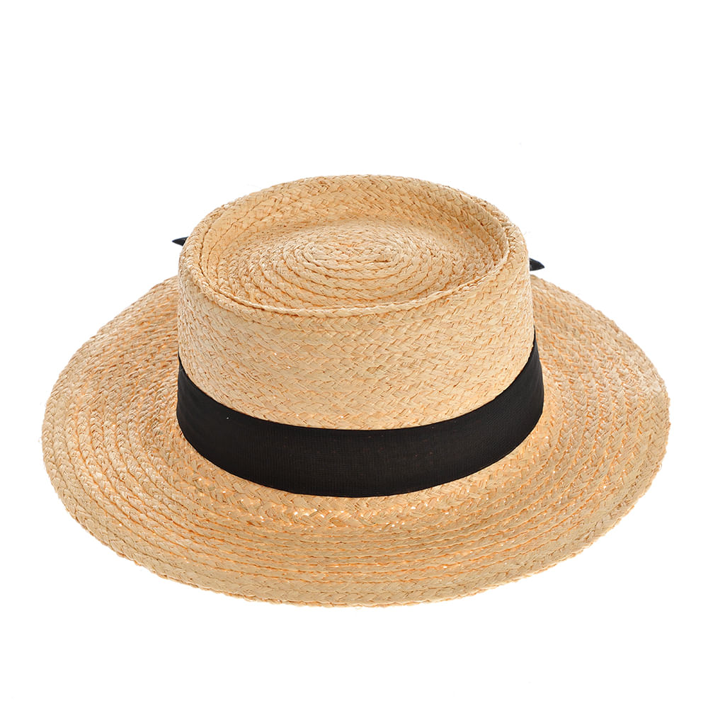 Palarie bej cu accesoriu negru - 1 | YEO
