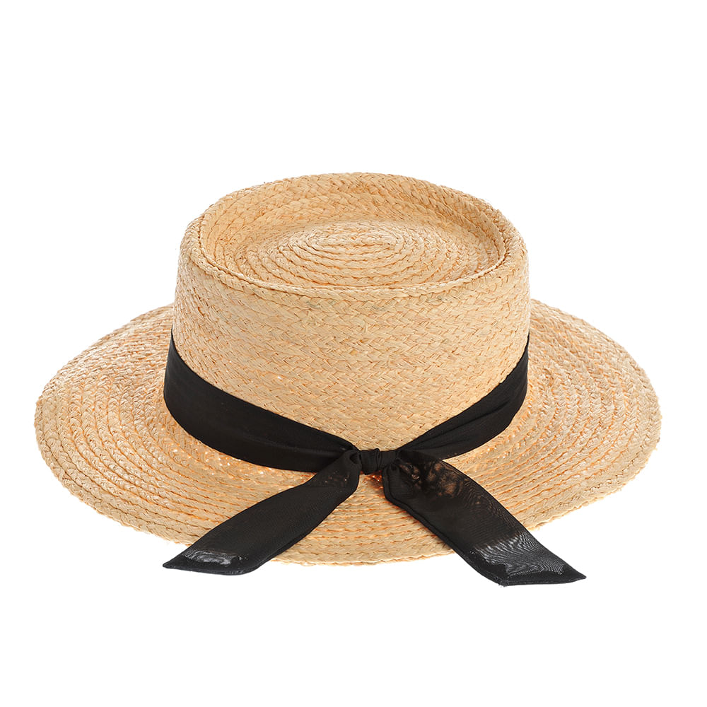 Palarie bej cu accesoriu negru - 2 | YEO