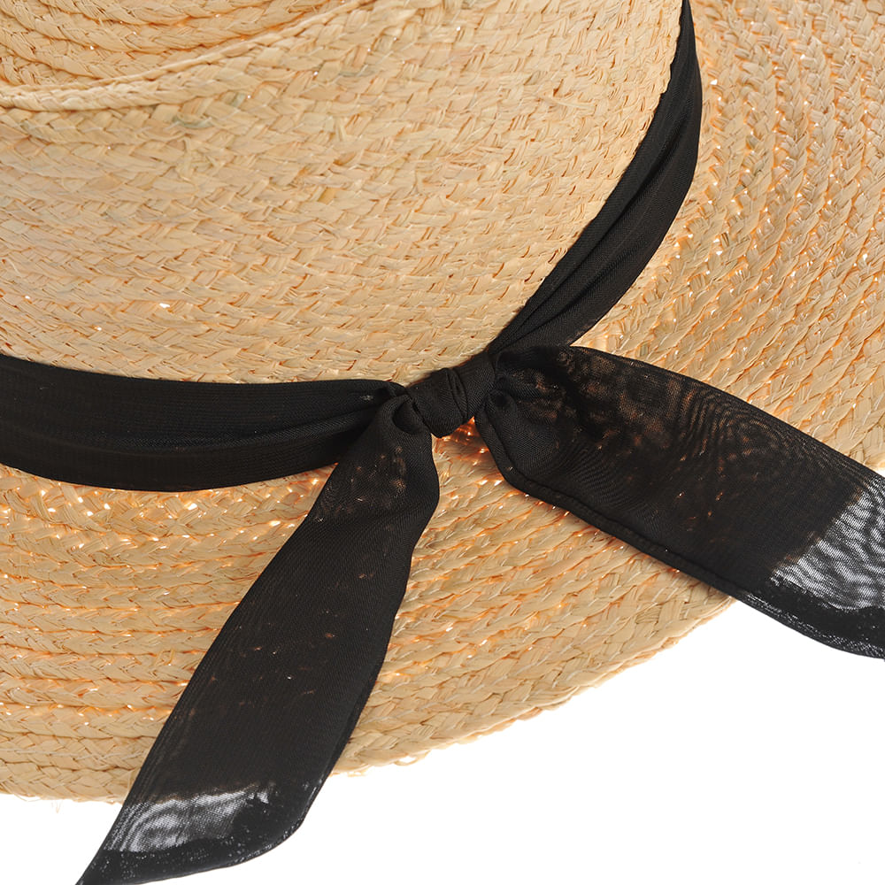Palarie bej cu accesoriu negru - 3 | YEO