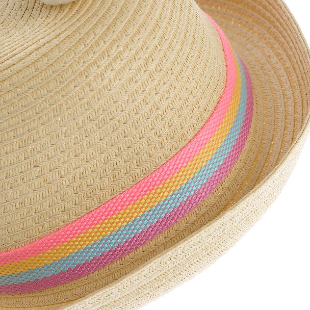 Palarie cu panglica multicolora
