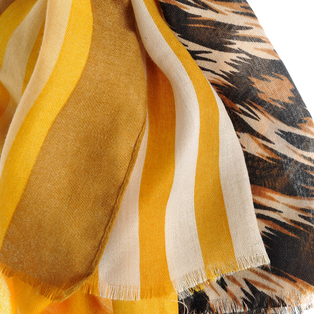 Esarfa gabena cu animal print - 1 | YEO
