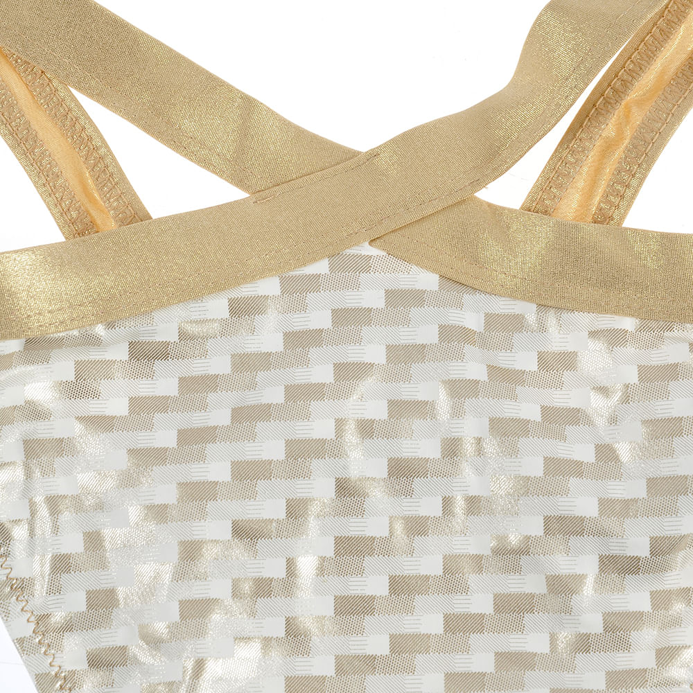 Slip de baie auriu cu model - 1 | YEO