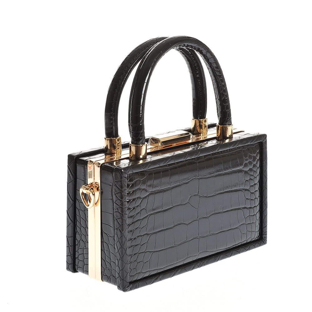 Geanta plic neagra cu model animal print - 1 | YEO
