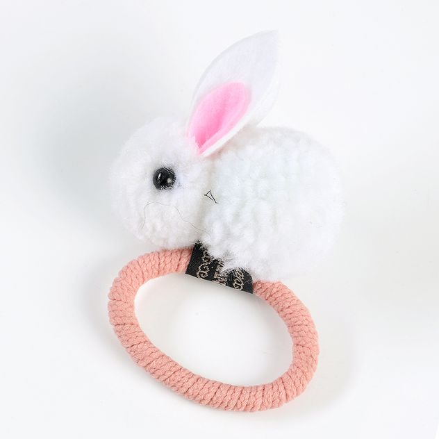 Elastic de par roz cu iepuras alb