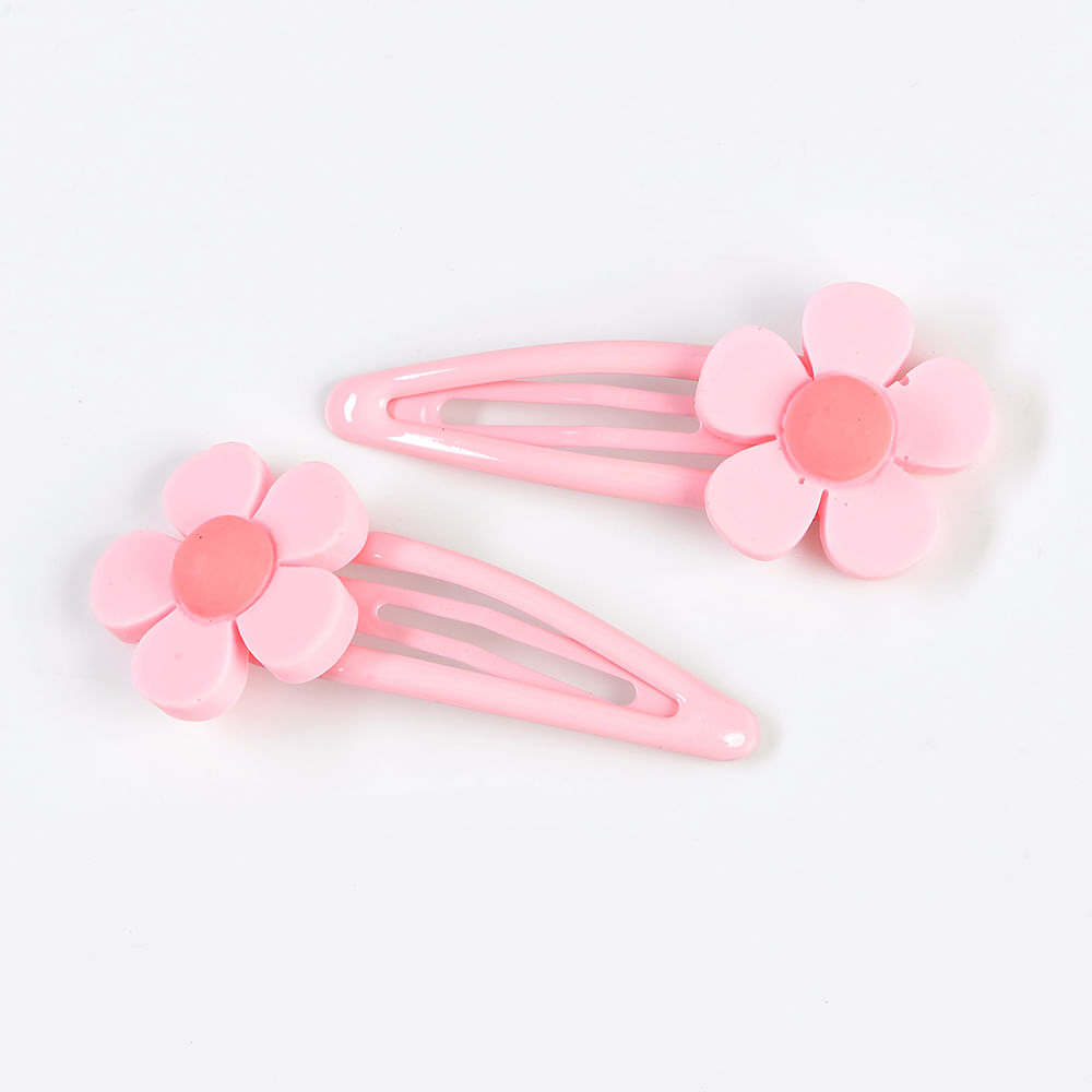 Set 2 agrafe roz cu flori