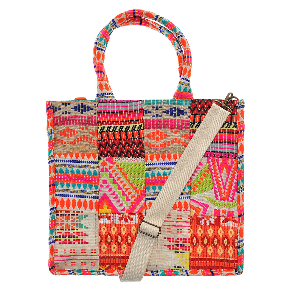 Geanta multicolora cu doua manere fixe - 1 | YEO