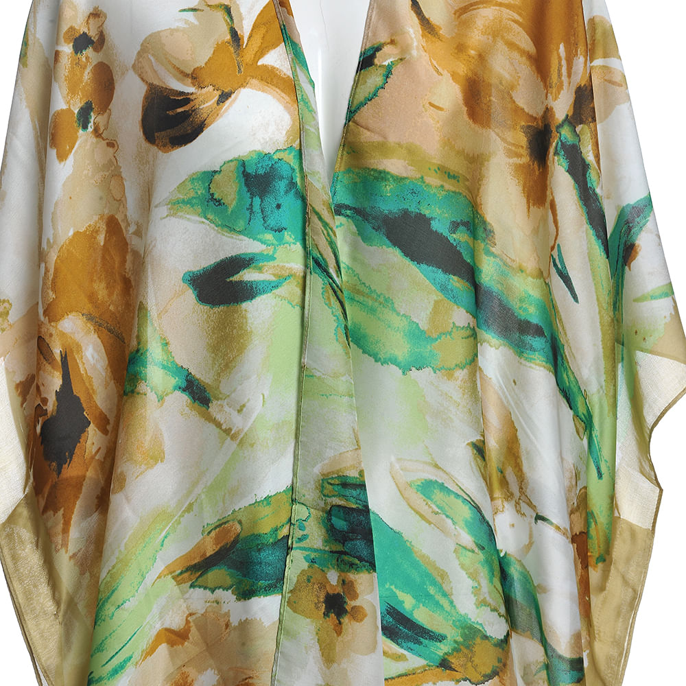 Poncho cu flori maro - 1 | YEO
