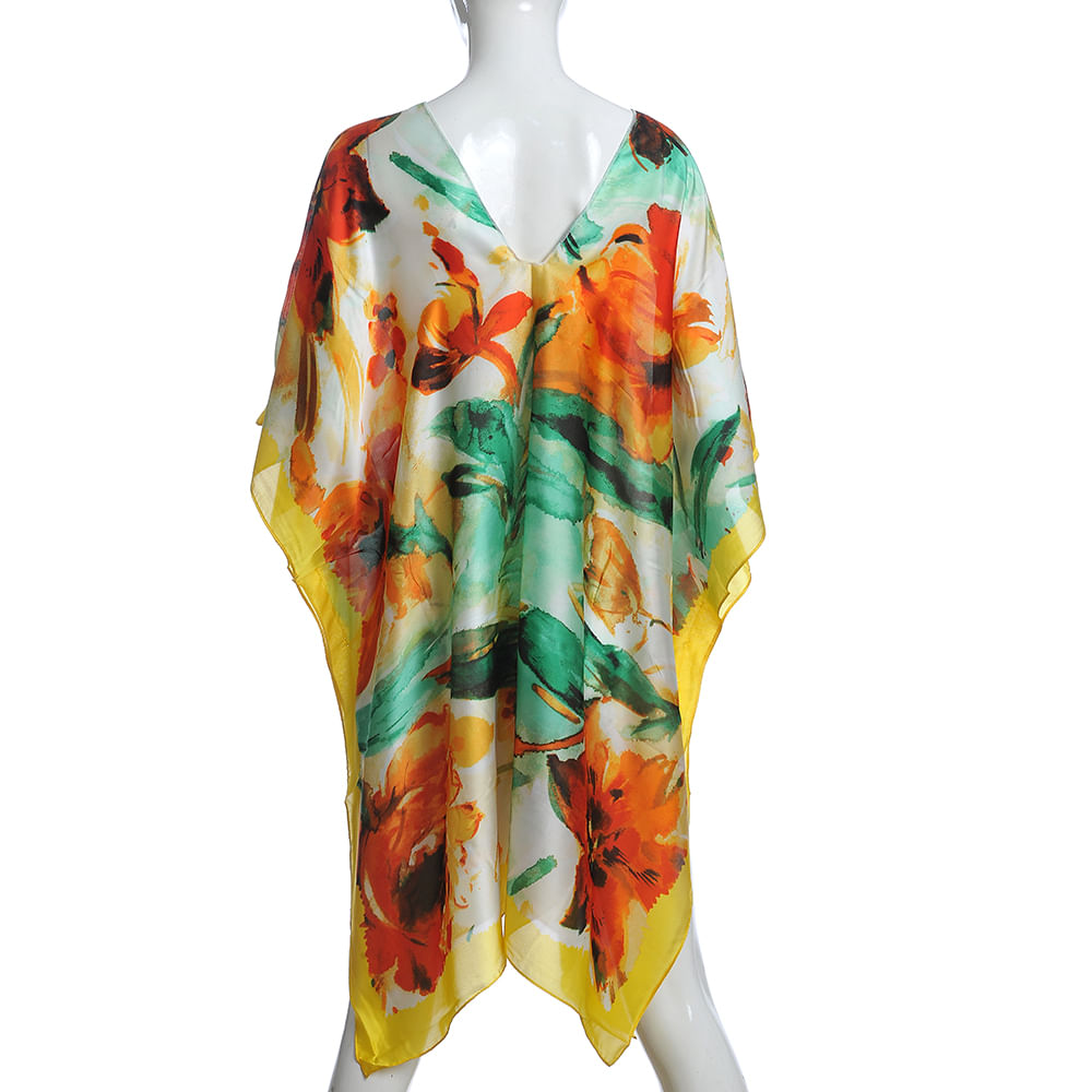 Poncho galben cu flori - 2 | YEO