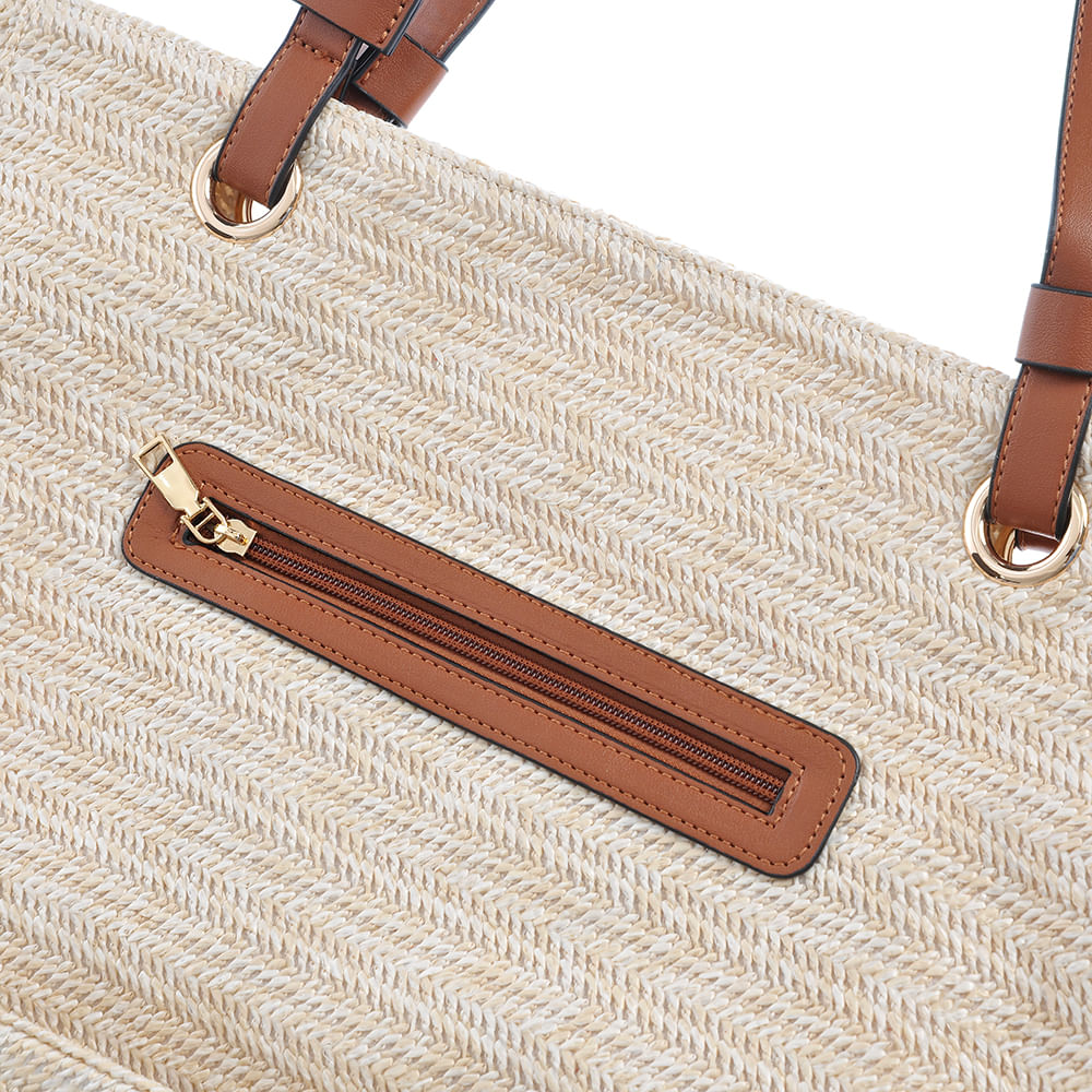 Geanta shopper cu insertii aurii - 3 | YEO