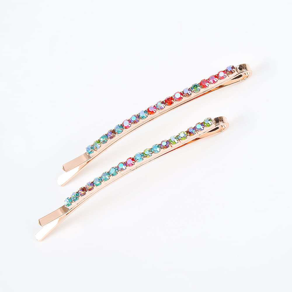 Set 2 agrafe cu pietre stralucitoare multicolore - 2 | YEO