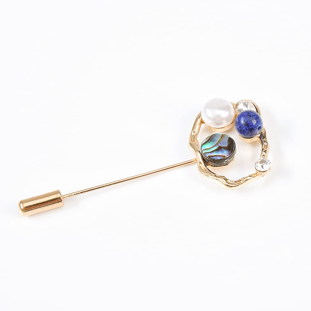 Brosa aurie cu pietre colorate - 2 | YEO